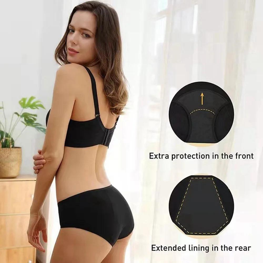 Culotte menstruelle très abondante pour femme, slip respirant en coton, taille basse, sous-vêtements physiologiques pour femmes