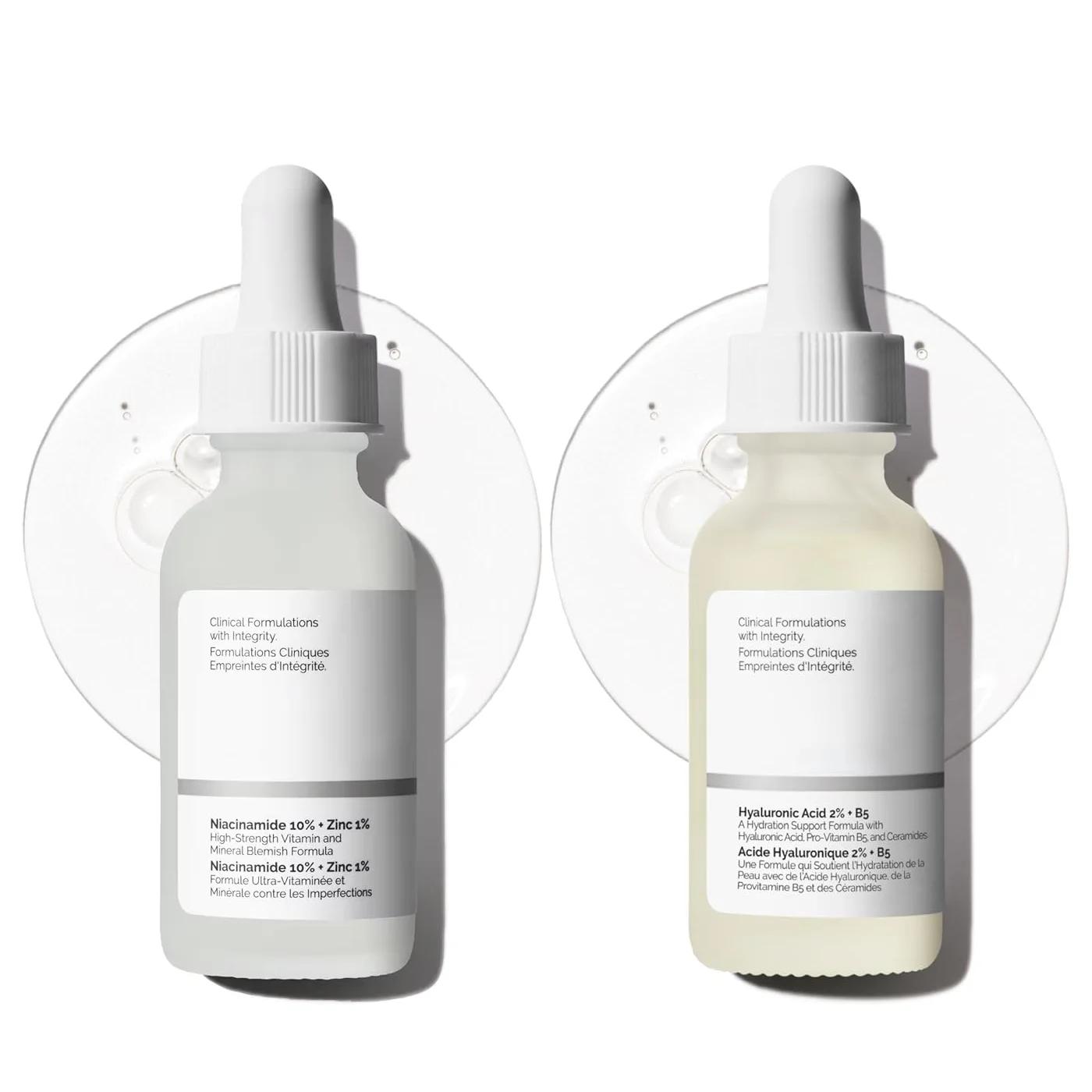Sérum visage hydratant 30ml Acide Hyaluronique 2% + B5 & Niacinamide 10% + Zinc 1% pour une peau lisse, douce et hydratée - Coffret soin visage