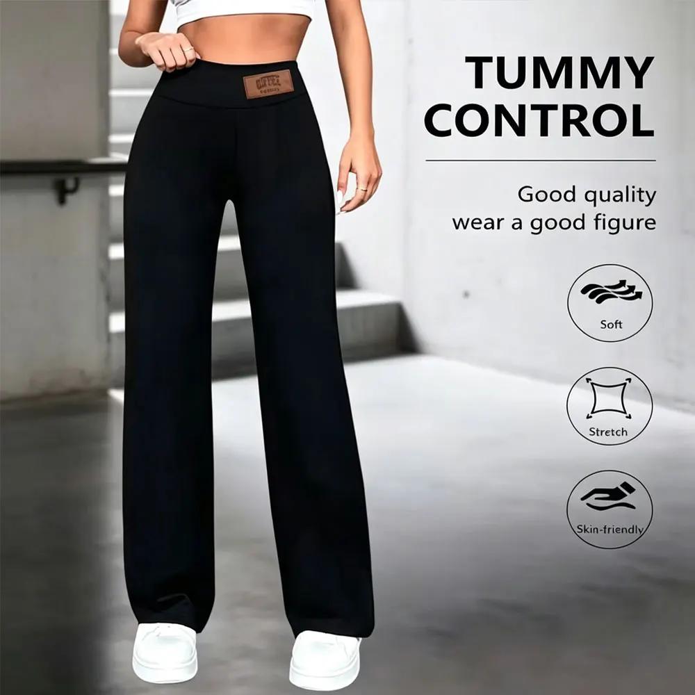Pantalon droit taille haute pour femme