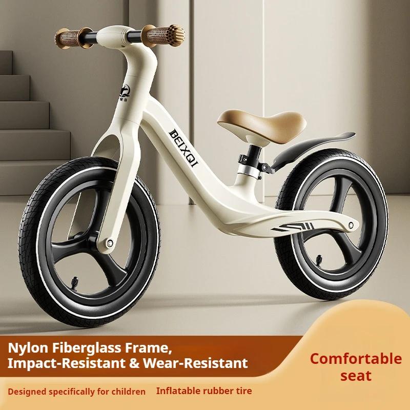Vélo d'équilibre pour enfants sans pédales, pour les 1 à 8 ans, avec pneus gonflables, cadre en nylon et fibre de verre, poignées antidérapantes en silicone, siège confortable