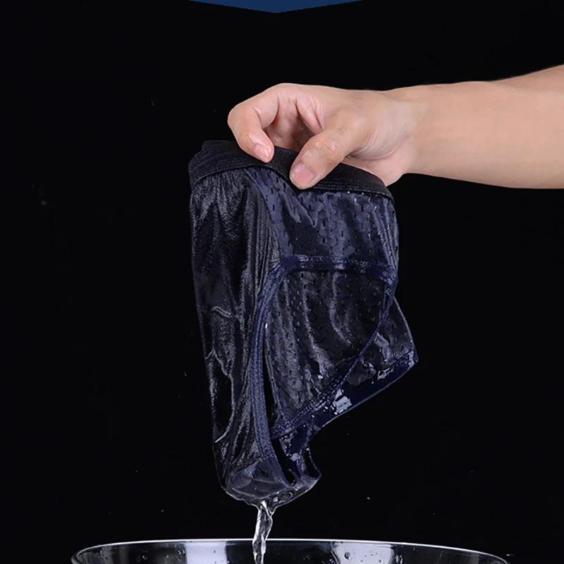 Sous-vêtements pour hommes, culotte Triangle fine et respirante pour hommes, slip en soie glacée, maille, pantalon d'angle carré Sexy pour shorts pour hommes