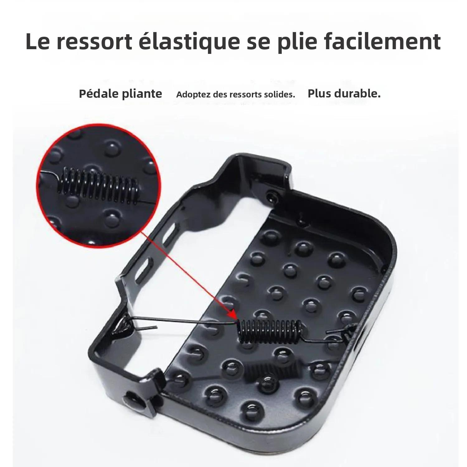 Repose-pieds pliant universel pour vélo électrique, avec ressort élastique, conception surdimensionnée, finition peinture résistante à la rouille