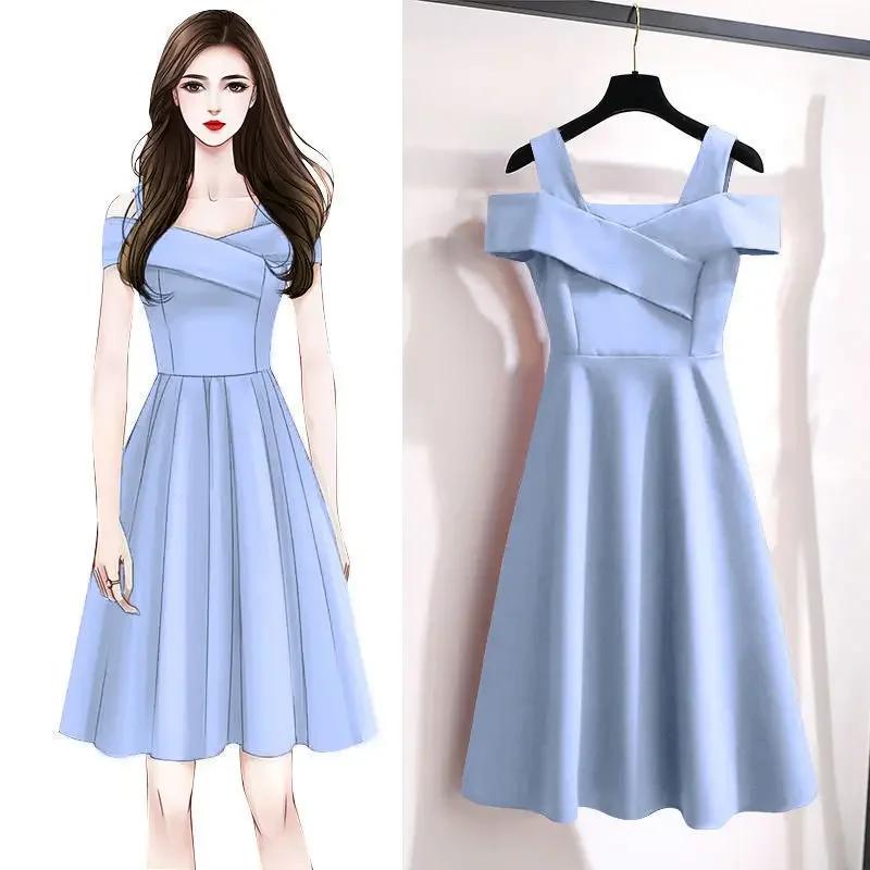 Robe élégante à la mode pour femmes, jupe couvertes à la taille, amincissante, filles rondes, grande taille, été, vente en gros, 2022