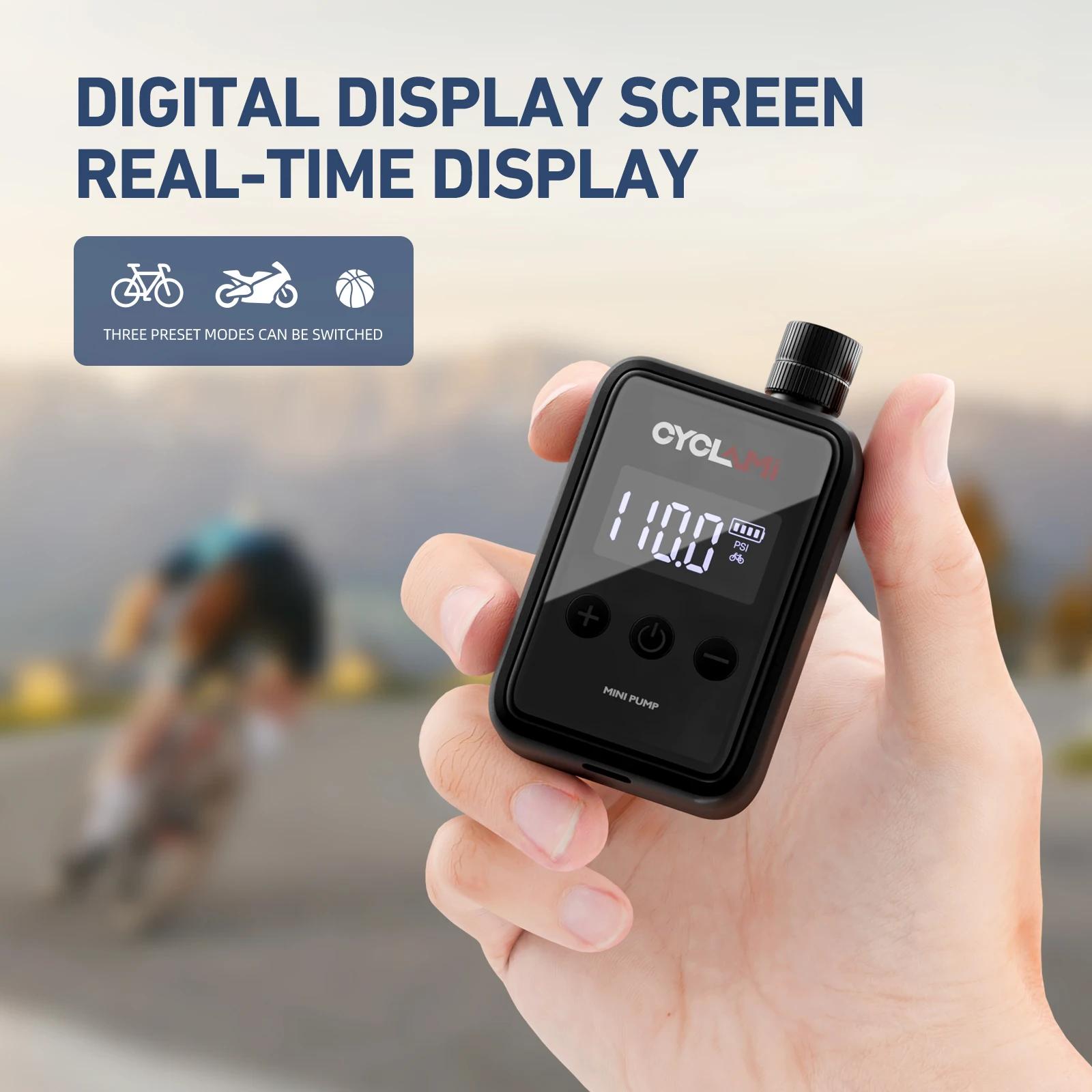 150psi, Pompe à Air électrique Portable pour vélo de poche, Valve Schrader Presta, MINI compresseur rapide et Rechargeable, gonfleur de pneus, CYCLAMI HW125, Pompe électrique, Pompe à vélo, Pompe à a