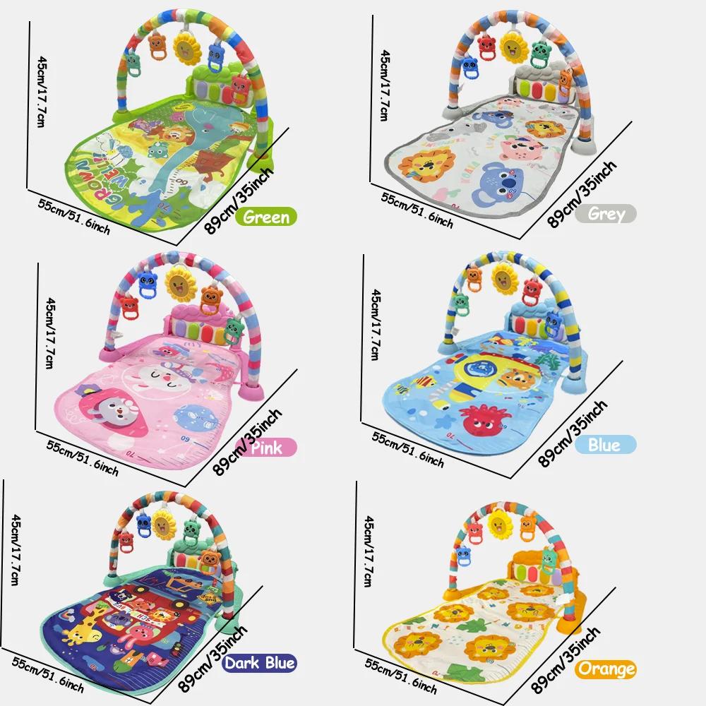 Tapis de jeu pour bébé, 1 ensemble de tapis rampant pour activités de fitness pour bébé avec jouets suspendus, tapis de jeu musical éducatif, vacances parfaites et B
