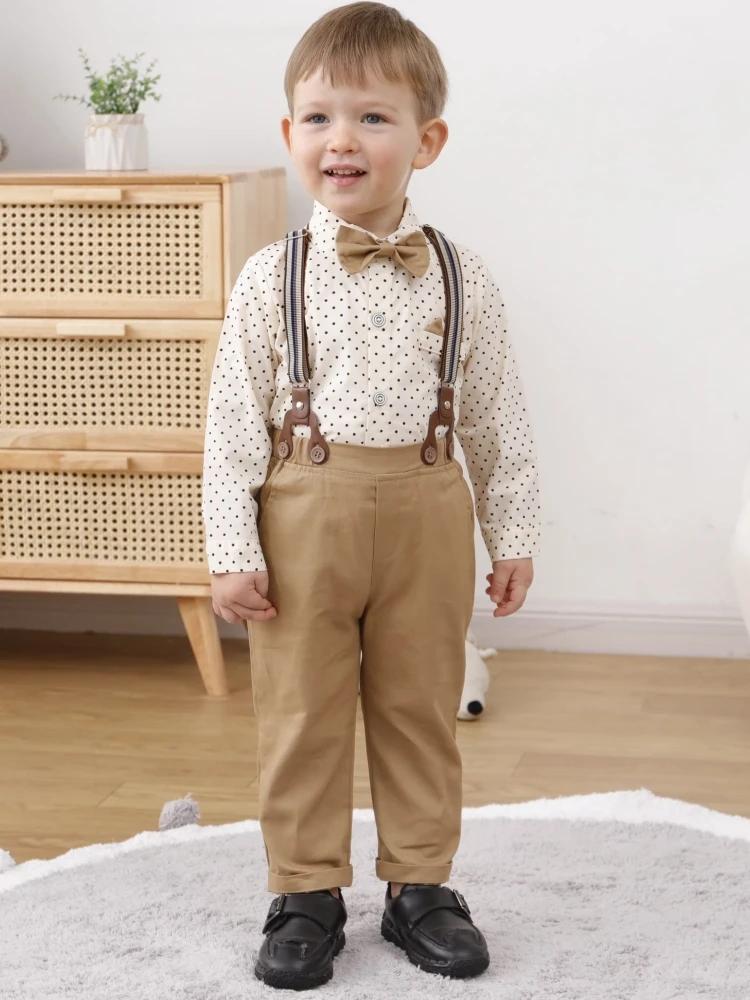 Garçon vêtements formels tenue fête nœud papillon enfants enfant en bas âge robe d'anniversaire costumes 1-6Y Gentleman