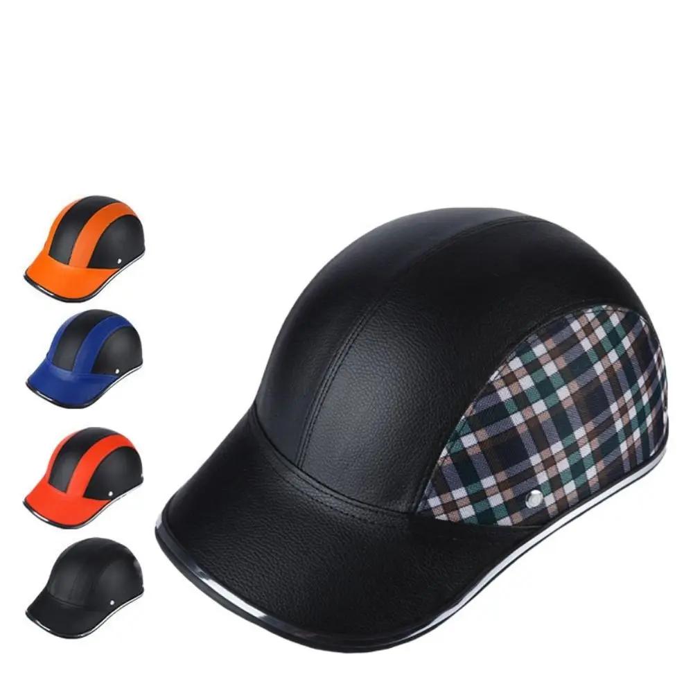 Casque de vélo léger style casquette de baseball, casque de moto rigide de sécurité, demi-casque anti-UV pour cyclisme, casque de motard