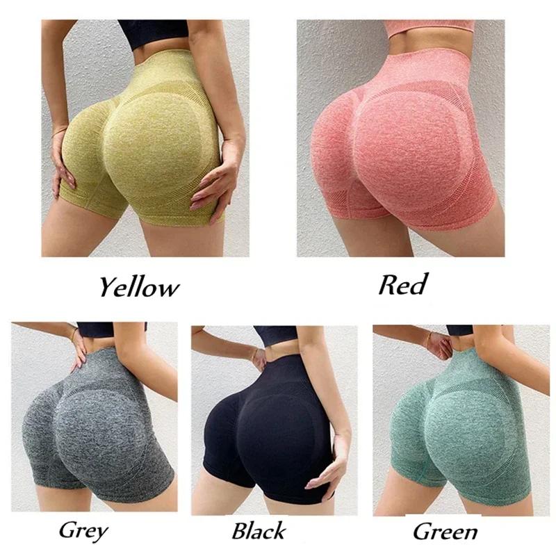 Shorts de yoga femme taille haute entraînement fitness gym course vêtements sport