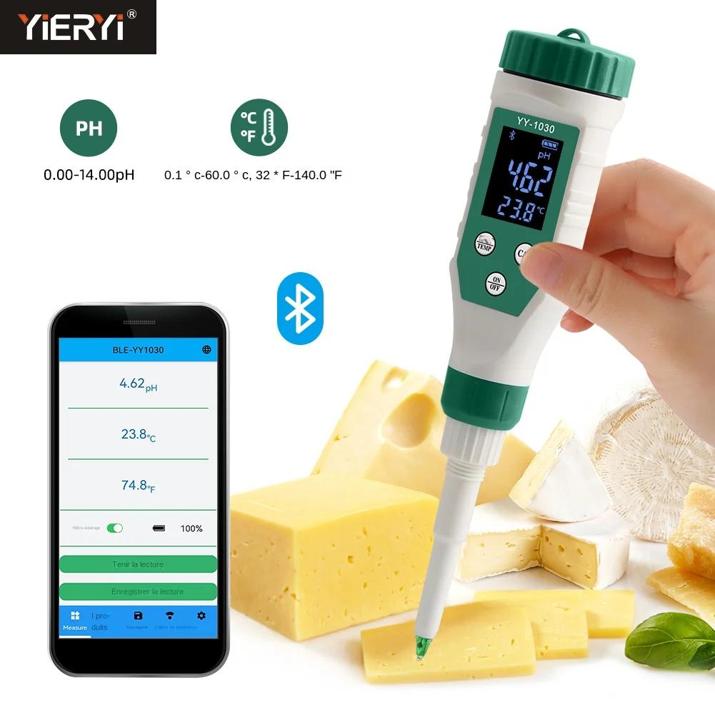 Ph-mètre alimentaire numérique Bluetooth 0.00 ~ 14.00
