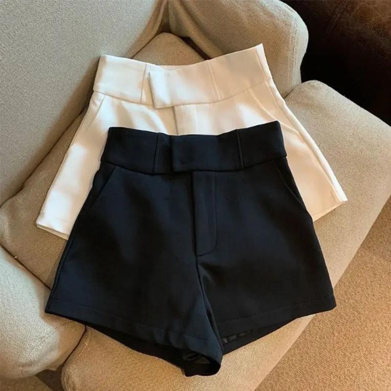 Femmes Shorts Mooyufon noir Shorts femmes Harajuku élégance taille haute Shorts une ligne mince décontracté fille chaude pantalon droit Sexy
