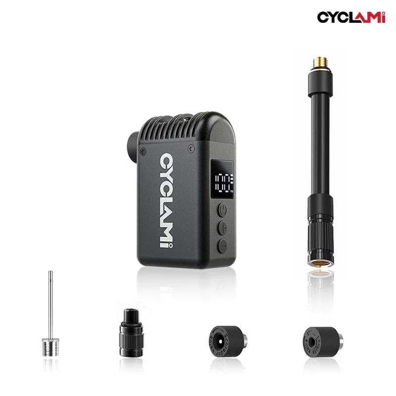 CYCLAMI Mini pompe à air électrique portable pour vélo de poche, valve Schrader Presta, compresseur rechargeable rapide pour pneus de route
