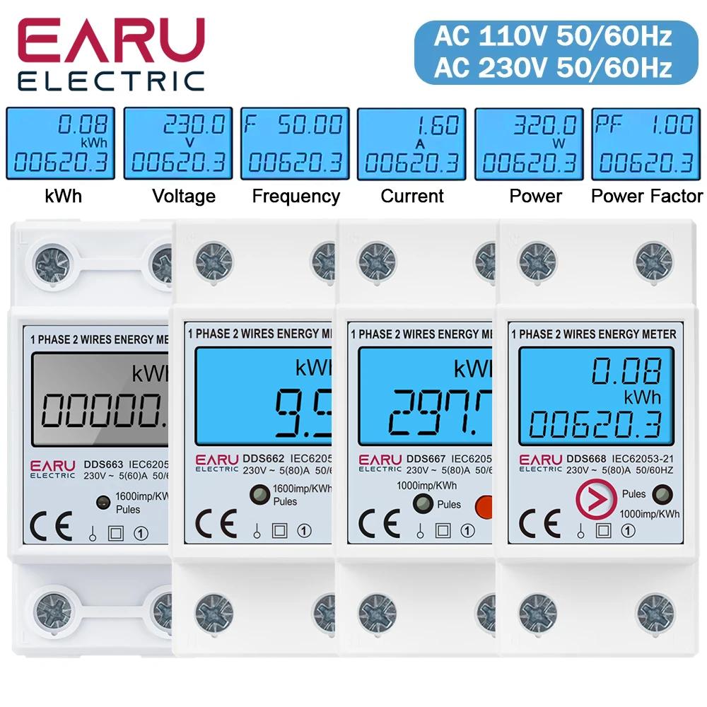 Compteur d'énergie numérique LCD monophasé