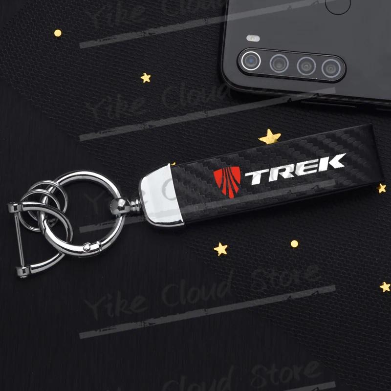 Porte-clés en cuir texturé en Fiber de carbone, imprimé Ultra HD pour vélo tout-terrain TREK, accessoires de moto