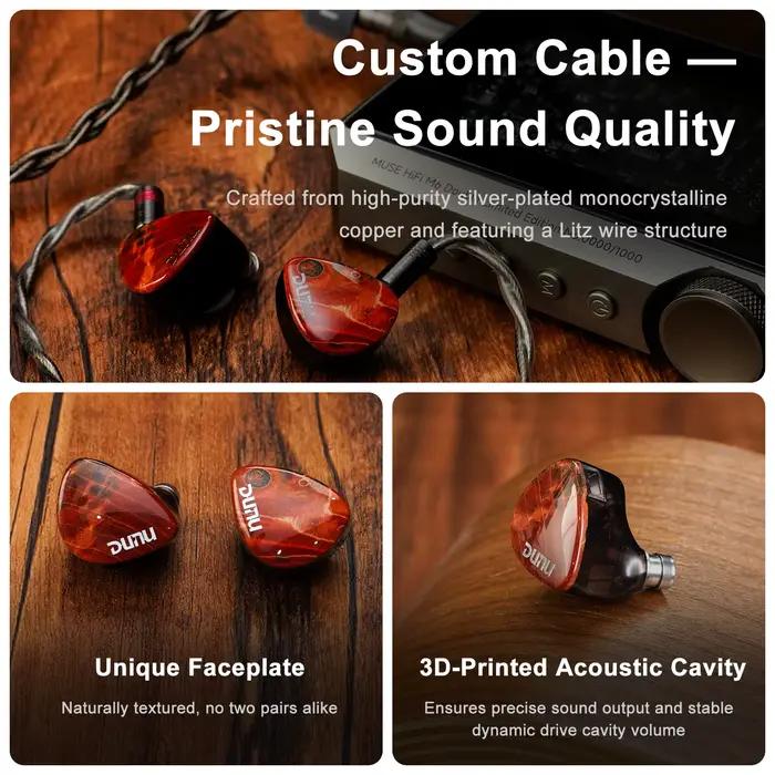 HiFiGo DUNU x Gizaudio DaVinci 2DD + 4BA écouteurs intra-auriculaires hybrides avec câble de fiches de terminaison échan