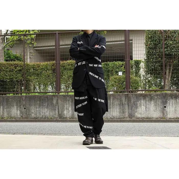 Pantalon pour hommes avec slogan de style sombre et de niche au design original TOP-YAMAMOTO, une ma