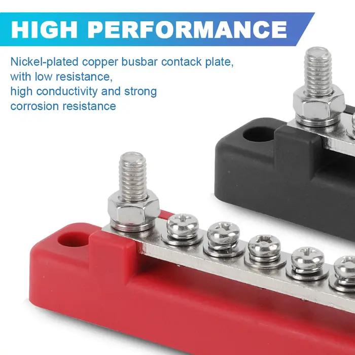 Barre omnibus M6 12V, bloc de Distribution d'énergie 1/4 pouces, bornier électrique 150A, barre omni