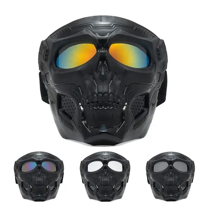Cyclisme lunettes colorées moto crâne squelette masque coupe-vent masque complet Paintball jeu tacti