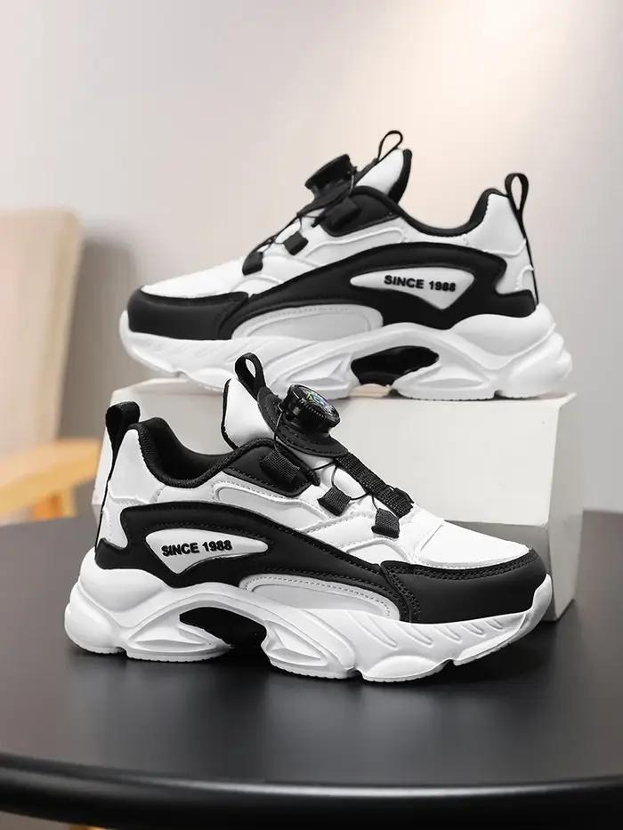 🔥 Sneakers pour enfants entièrement noires avec boucle rotative | Très facile à mettre et à enle