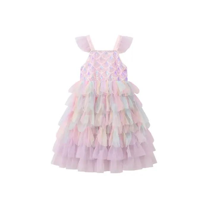 Une robe de sirène douce et adorable pour filles en violet clair