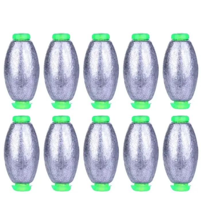 Plombs de pêche en forme d'olive, 5 pièces/10 pièces, 2g-30g, accessoires de pêche à la carpe