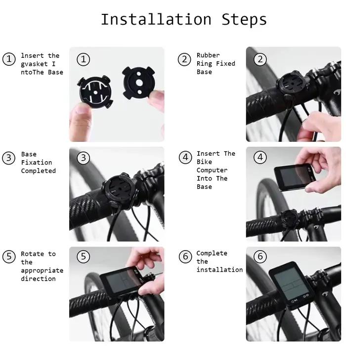 Ordinateur de vélo GPS sans fil écran LCD 2.4 pouces compteur de vitesse odomètre rétro-éclairage automatique support pour cyclisme professionnel et débutant