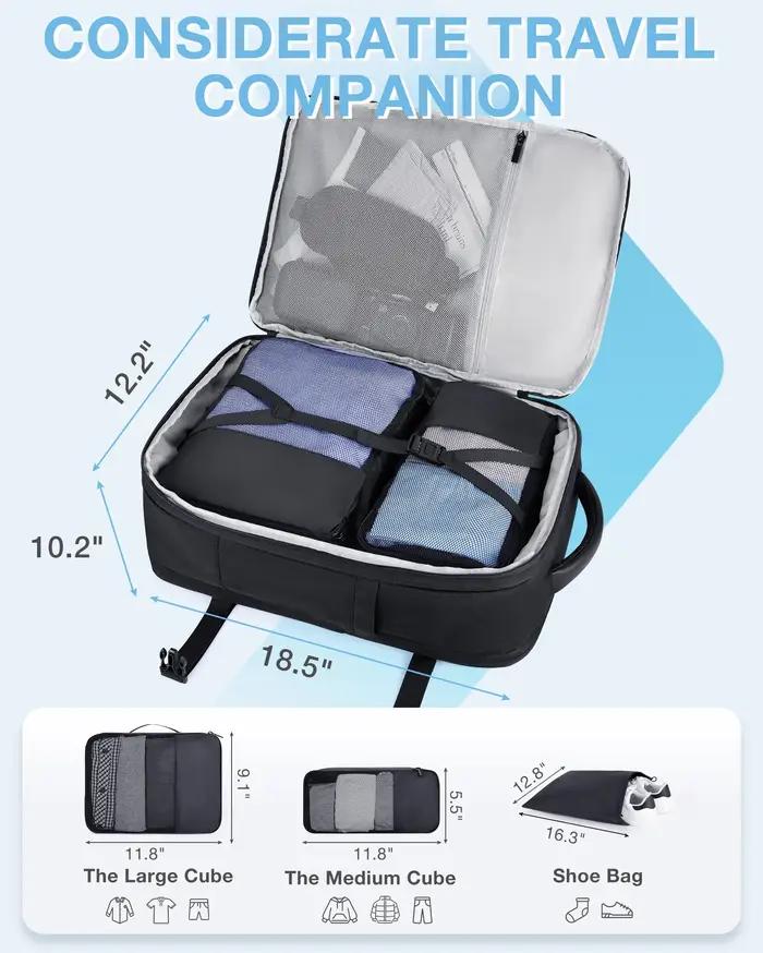 4 pièces 40L cabine de voyage sac à dos BAGSMART 17.3 ''sac à dos pour ordinateur portable compagnie