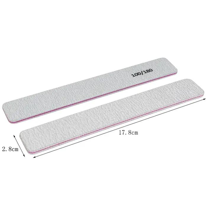 Tampon de lime à ongles gris 100/180, carré droit, Lime a Ongle, limes de ponçage pour manucure, dis