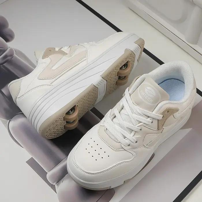 Chaussures de marche à roulettes avec poulies de sport pour étudiants à quatre roues, baskets d'été