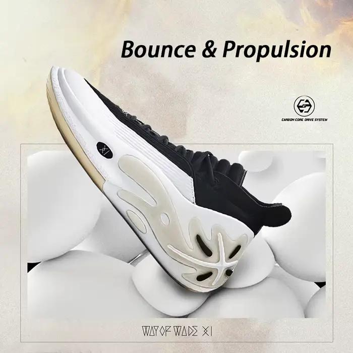Li-Ning WAY OF WADE 11 WHITE HOT Chaussures de basket-ball professionnelles pour hommes, semelle en
