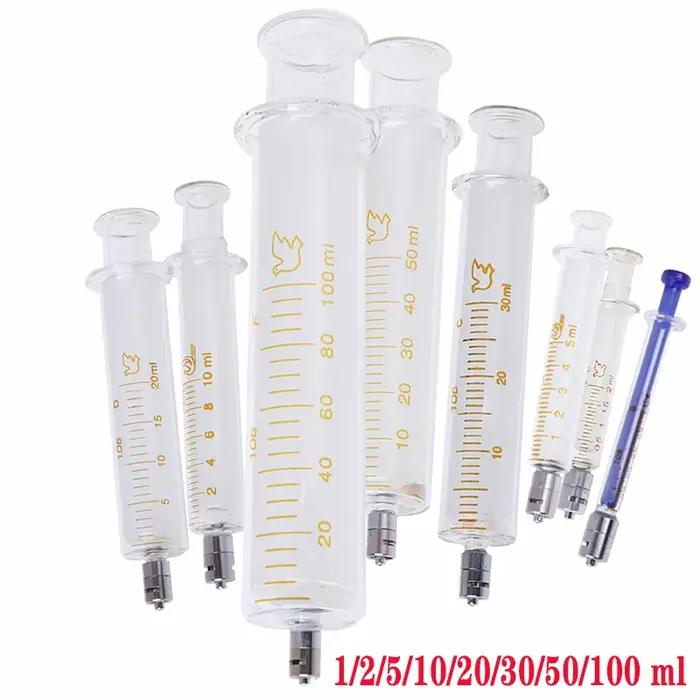 Seringue en verre 1/2/5/10/20/30/50/100 ml avec embout Luer Lock - seringue préremplie en verre boro