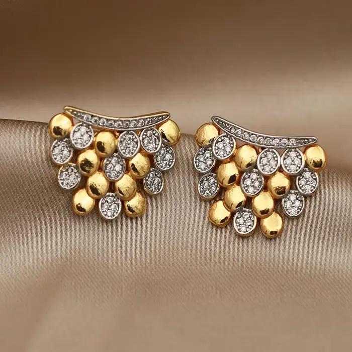 Boucles d'oreilles en perles de cristal pour femmes, nouveau Design de vue, marque de mode, bijoux e