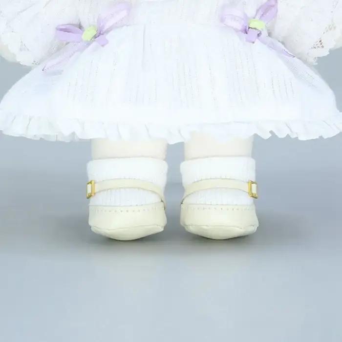Chaussures de poupée Kpop de 20cm, bottes de princesse, chaussettes en cuir PU à la mode pour 1/12,