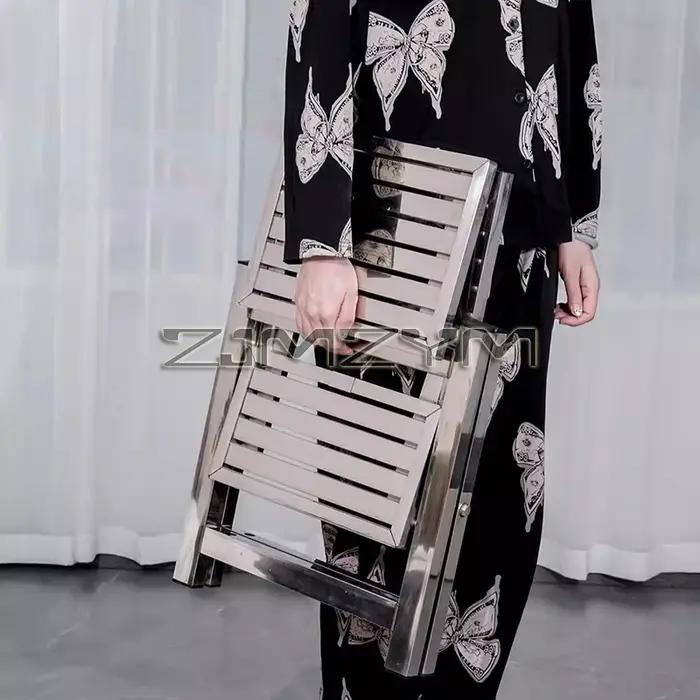 Tabouret d'échelle en acier inoxydable pliant télescopique épaissi escabeau intérieur multifonctionn