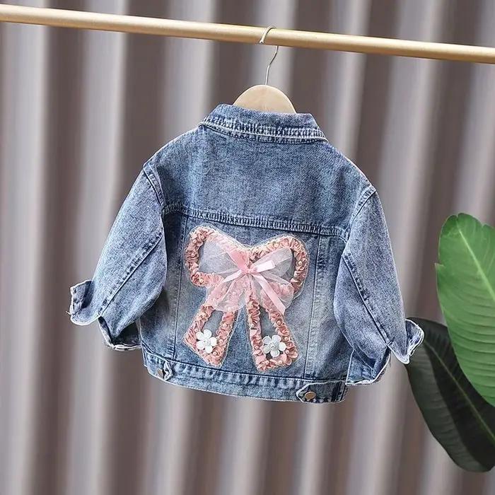 2 3 4 5 6 7 8 9 10 11 12 ans printemps filles veste en jean nouvelle mode mignon lapin dentelle arc
