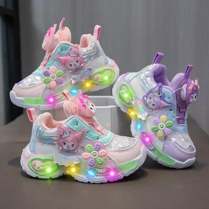Chaussures de sport pour filles sur le thème des princesses, collection Printemps 2026, avec boutons