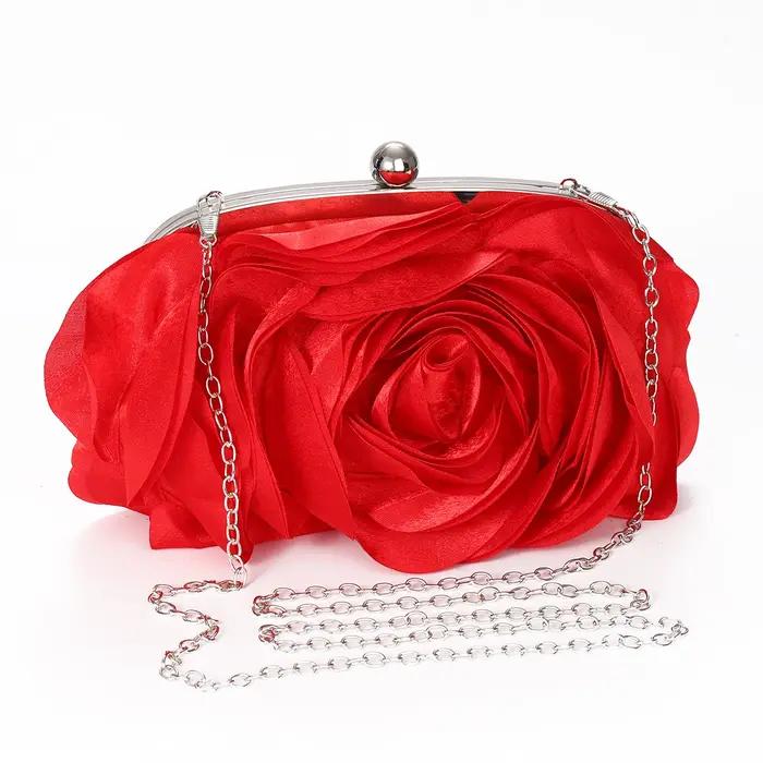Sac de soirée floral portable pour femme, petit sac à main pour mariée, robe complète, sac à main de