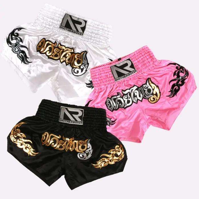 ANOTHERBOXER Short Muay Thai, vêtements de combat MMA brodés pour hommes, femmes, enfants, pantalons