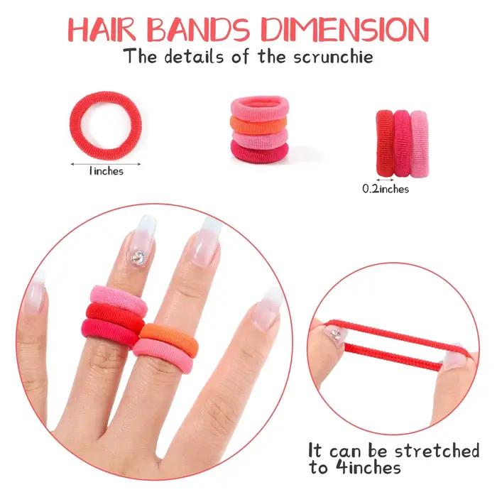 100 pièces coloré de base en Nylon élastique attaches de cheveux pour les filles enfants queue de ch