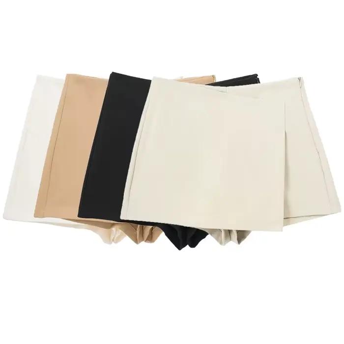 HXAO Shorts femmes 2024 noir blanc Mini shorts femmes Shorts taille haute Micro jupe décontractée Sh