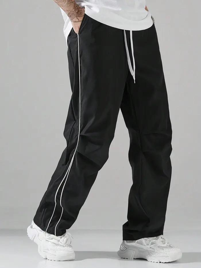 Pantalon de Surintendant Décontracté Respirant pour Homme, Couleur Unie, Droit, à la Mode, Streetwea