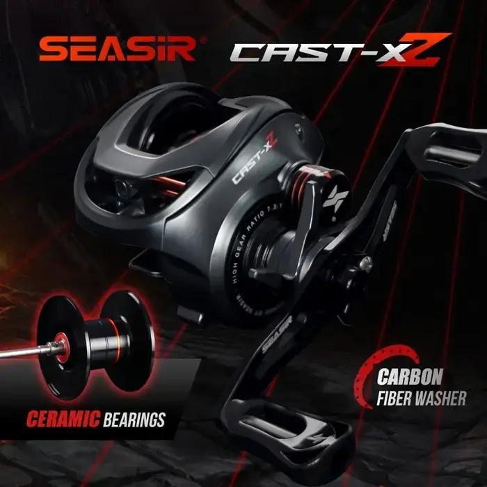 SEASIR-Moulinet de pêche Baitcasting X2, roulement en céramique hybride, rondelle en fibre de carbon