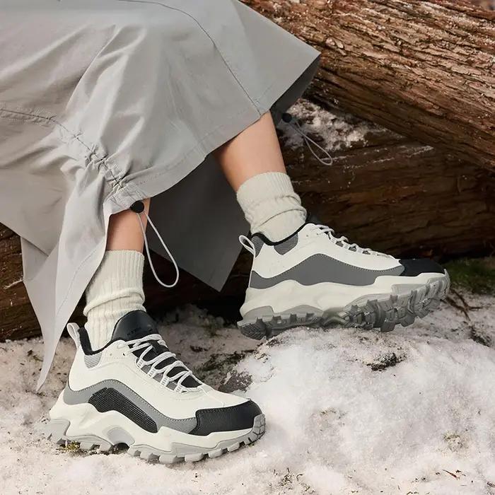 Xtep coton chaussures pour femmes hiver chaud doux chaussures de sport à la mode rétro durabilité co