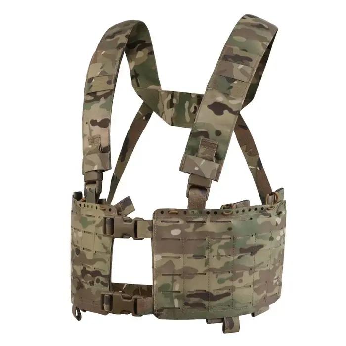DulglaAlpha-Chest Rig SS Style Molle, Modulaire à Dégagement Rapide, 34 Châssis Fendu, Poudres de Ma