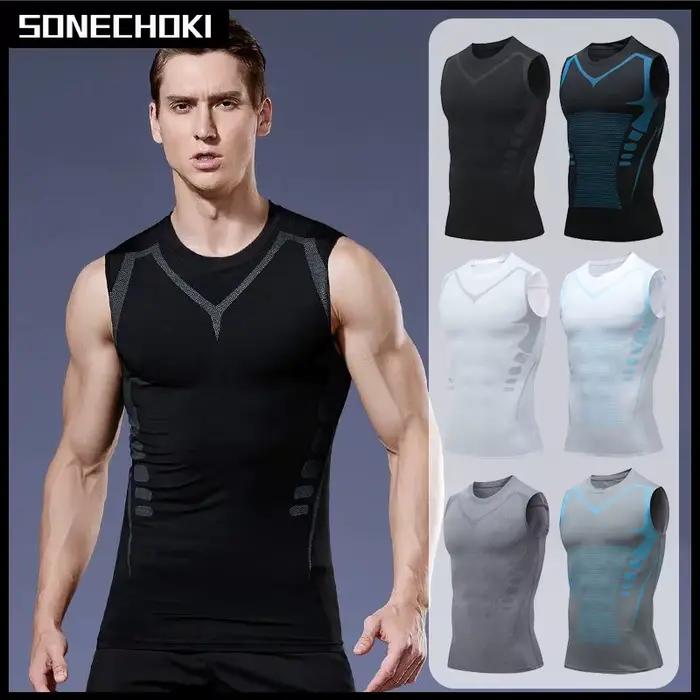 Débardeur compression pour hommes - Haut musculation sans manches séchage rapide fitness