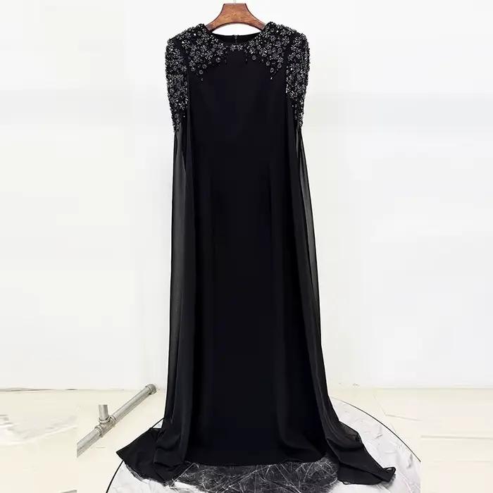 HIGH STREET Nouvelle Collection 2026 Robe de Soirée Longue Maxi pour Femme à Manches Longues Ornée d