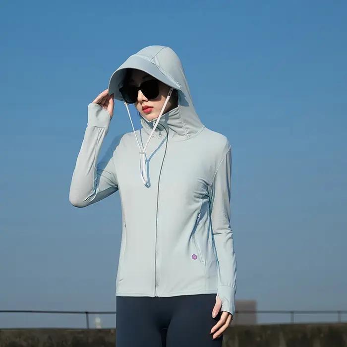 Vêtement été couple en soie glacée - Protection UV légère pour sport et loisirs en extérieur