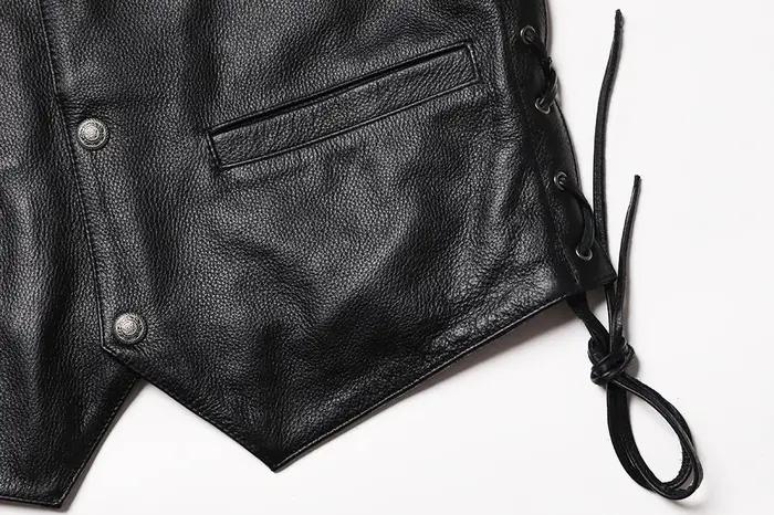 GlaSlim Col V Glands FibJacket, Cuir de vachette véritable, GlaSlim, Classique, Moto, Naturel, Homme