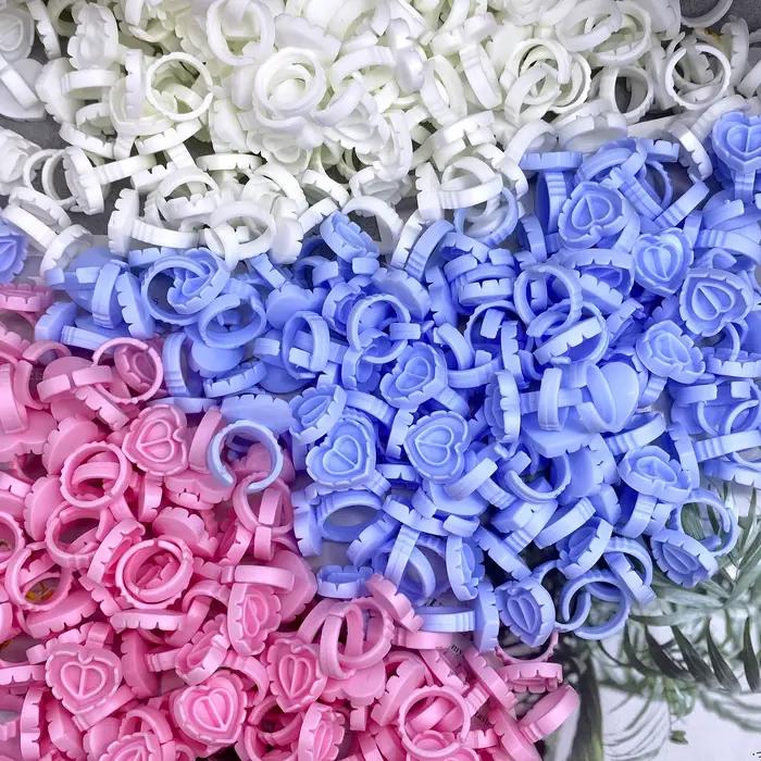 100 pièces en gros jetable cils colle ventilateur tasse anneaux support conteneur tatouage Pigment c