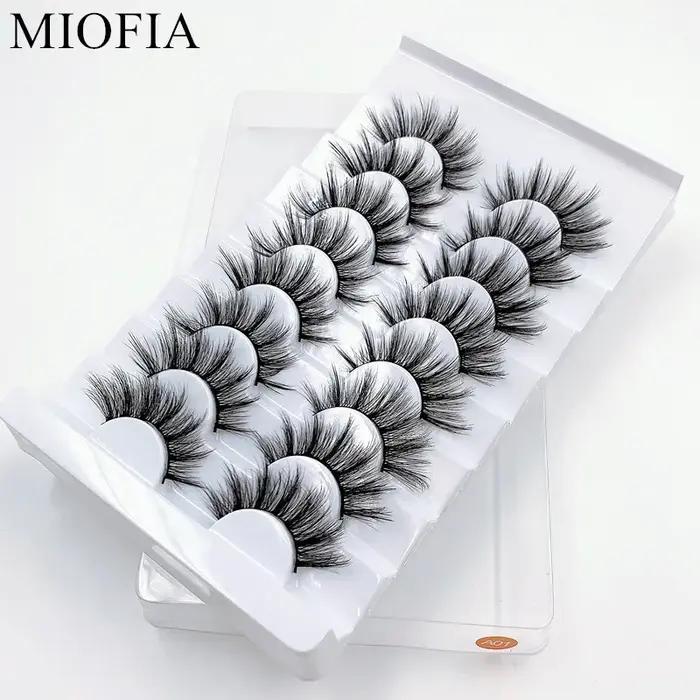 MIOFIA 8 paires de cils de vison 3D en gros, cils de vison cruel sans vrac, cils de vison artificiel