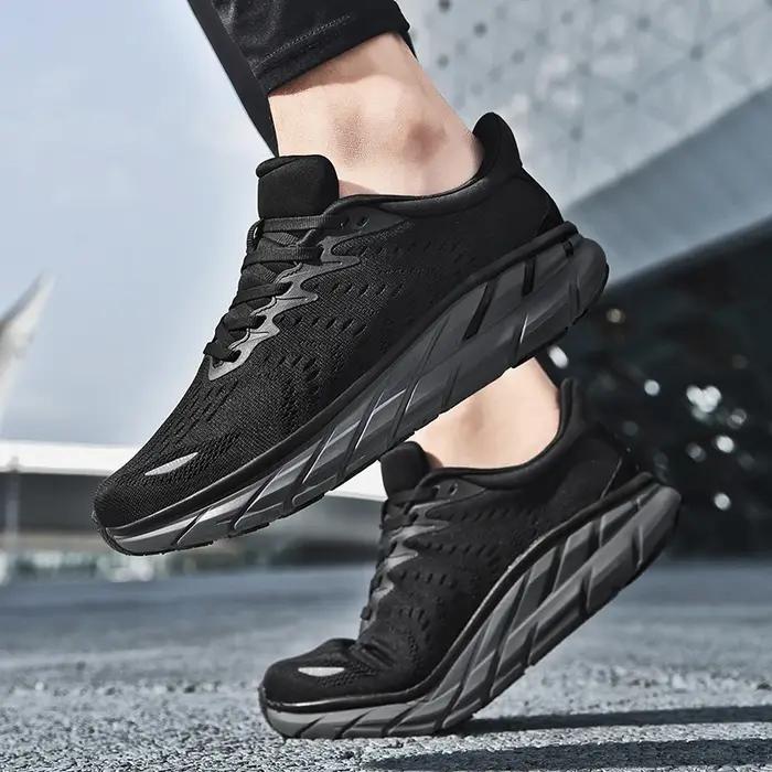 Nouveaux hommes chaussures de course mode décontracté marche respirant baskets à lacets Jogging moca
